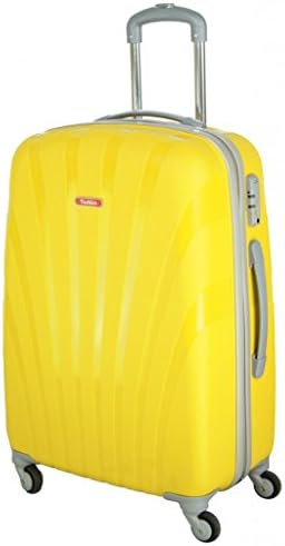 Tashiro Luggage Ultra Light Candy Color Design 20 Inch Carry on Suitcase Spinner Yellow
