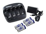 Combo: Tenergy TN268 Li-Ion Battery Charger + 4 pcs RCR123A 900mah Rechargeable Batteries