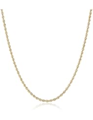 Duragold 14k Yellow Gold Solid Diamond-Cut Rope Chain Necklace (2.0mm )