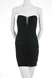 Ellison Chain Sweet Heart Jersey Strapless Chevron Design Dress Black M