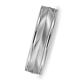 6.0 Millimeters 14Kt White Gold Wedding Ring with Brushed Satin Finish Comfort Fit Style SV672W6, by Wedding Rings by Oromi