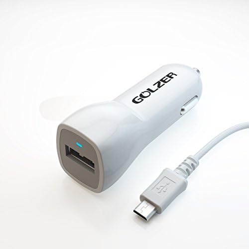 Golzer 18W USB Car Charger with Quick Charge 2.0 + USB Charger Sync Cable (White)
