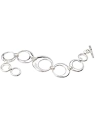 Sterling Chic Collection Silver Circle Link Toggle Bracelet