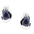 14K White Gold Iolite and Diamond Earrings