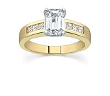 0.83 CT EMERALD DIAMOND 18K YELLOW GOLD RING NEW