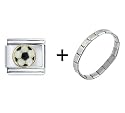Soccer Ball Gold Italian Charm Bracelet