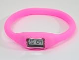 GSI Quality Waterproof Silicone Gel Sporty Wrist Band Watch - Small Face, Digital LCD Style, For Children And Sports -Pink