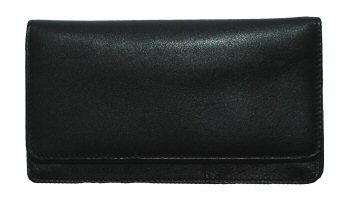 1642 Soft Nappa Leather - Large Flap Over Purse with Inside Zip, Credit Card Slots, Note Sections, (1043 17)