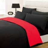 Fusion Reversible Black & Red Double Bed Duvet Cover Set