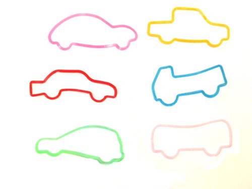 Shaped Rubber Bands Bracelets 12Pack Cars