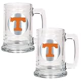 Tennessee Volunteers 2pc 15oz Glass Tankard Set NCAA College Athletics