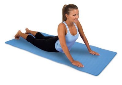 AGM Group 88104 EcoWise Premium .25 in. Yoga-Pilates Mat with Carrying String in Ocean Blue
