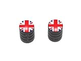 Great Britain Flag - Motorcycle Bike Bicycle - Tire Rim Schrader Valve Stem Caps - Black