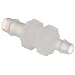 Value Plastics N025/013-J1A Straight Through Reduction Tube Fitting with 500 Series Barbs, 5/32" (4.0 mm) and 1/8" (3.2 mm) ID Tubing, Natural Kynar PVDF (25-Pack)