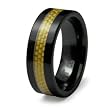 8mm Black Ceramic Ring with Carbon Fiber Inlay (Sizes 9-12)