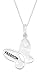 Sterling Silver Butterfly with Cubic Zirconia Freedom Pendant, 18"