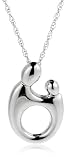 Sterling Silver Mother and Child Pendant by Janel Russell, 18"