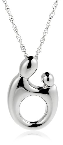 Sterling Silver Mother and Child Pendant by Janel Russell, 18