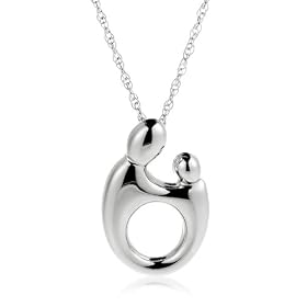 Sterling Silver Mother and Child Pendant by Janel Russell, 18