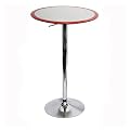 Bistro Bar Table- Red/ Silver