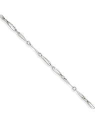 14k White Gold Polished Fancy Link Bracelet