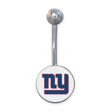 New York Giants 316L Stainless Steel Belly Ring - 14G - 3/8 Inch Bar Length - Sold Individually