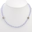 Handmade Lavender Crystal & Antiqued Silver Beaded Necklace