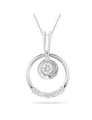 0.24 Cts Diamond Circle Pendant in 18K White Gold
