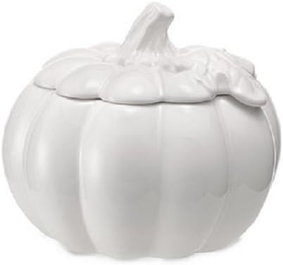 Thanksgiving Harvest White Porcelain Covered Pumpkin Soup Bowl 2 Piece Set