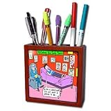 Londons Times Funny Music Cartoons - Beatles Collectible, McCartney, The Early Years - Tile Pen Holders-5 inch tile pen holder