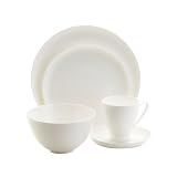 Sasaki Spin White Bone China 5-Piece Place Setting, Service for 1