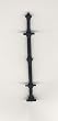 Reutters Porcelain Black Metal Fence Corner Post