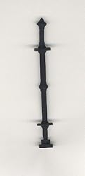 Reutters Porcelain Black Metal Fence Corner Post