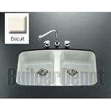 KOHLER K-5942-5U-96 Brookfield Undercounter Kitchen Sink, Biscuit