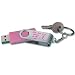 Breast Cancer Pink Ribbon Live, Love, Believe In The Cure (Pink) Swing-Open 2GB Flash Drive