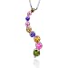 Sterling Silver Multicolor CZ Journey Pendant with 18 Chain
