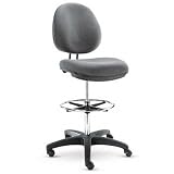 Alera Interval Series Swivel Stool, Gray Fabric