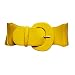 ROUNDED YELLOW PATENT LEATHER BUCKLE STRETCH ELASTIC CORSET CINCH BELT