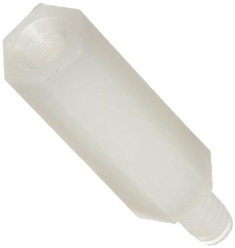 Nylon 6/6 Male-Female Standoff 6-32 1 Body Length, 1/4 Male & Female Thread Lengths, White (Pack of 100)