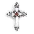 Mother of Pearl/Garnet/Marcasite Cross Pendant