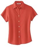 NEW Port Authority Signature - Ladies Rapid Dry Button-Front Sport Shirt Hibiscus-XS