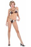 2 PC. PVC and sheer soft bra top with crisscross front, and img