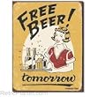 Desperate Enterprises Free Beer Tomorrow Collectible Metal Sign