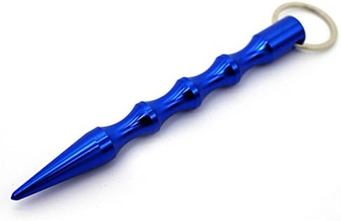 LKHE Alloy Solid Pen Shape Stick Self-defense Keychain (blue)