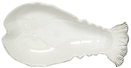 White Lobster Ceramic Pottery Small Server Set of Two 12 White Lobster Ceramic Pottery Small Server Set of Two 12