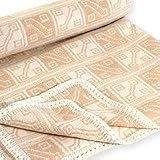 Alpaca wool throw, 'Hypnotic Inca in Tan'