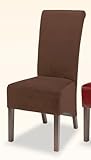 Set of 2 Parson Dining Chairs with Rolled Back Brown Microfiber