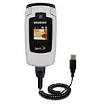Coiled Power Hot Sync and Charge USB Data Cable w/ Tip Exchange for the Samsung M500 - Gomadic Brand