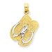 14k & Rhodium Large Double Flip-Flop Pendant