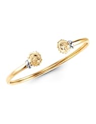 14k Yellow Gold Baby Girl Child Sun Bangle Bracelet